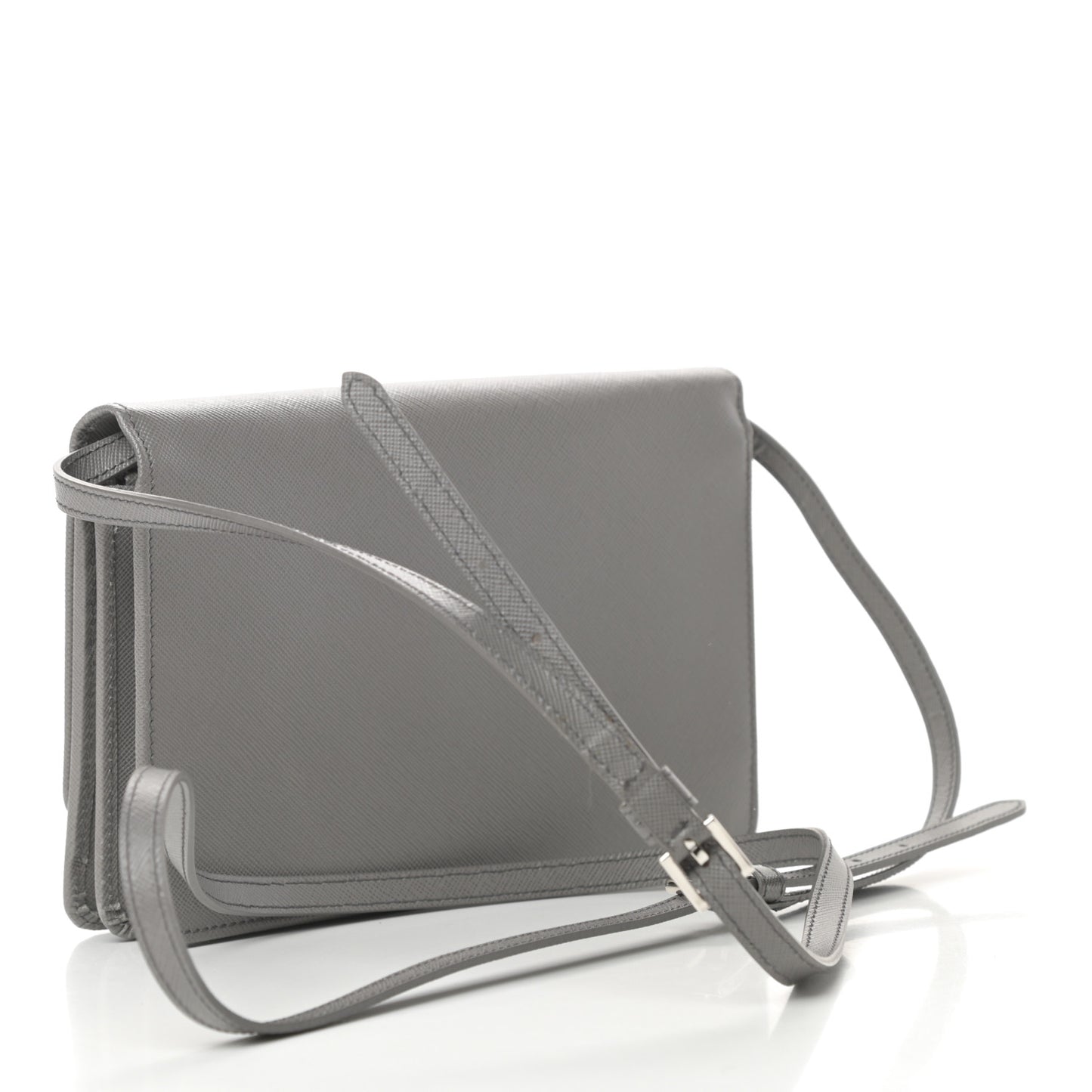 Saffiano Metal Flap Wallet With Strap Marmo