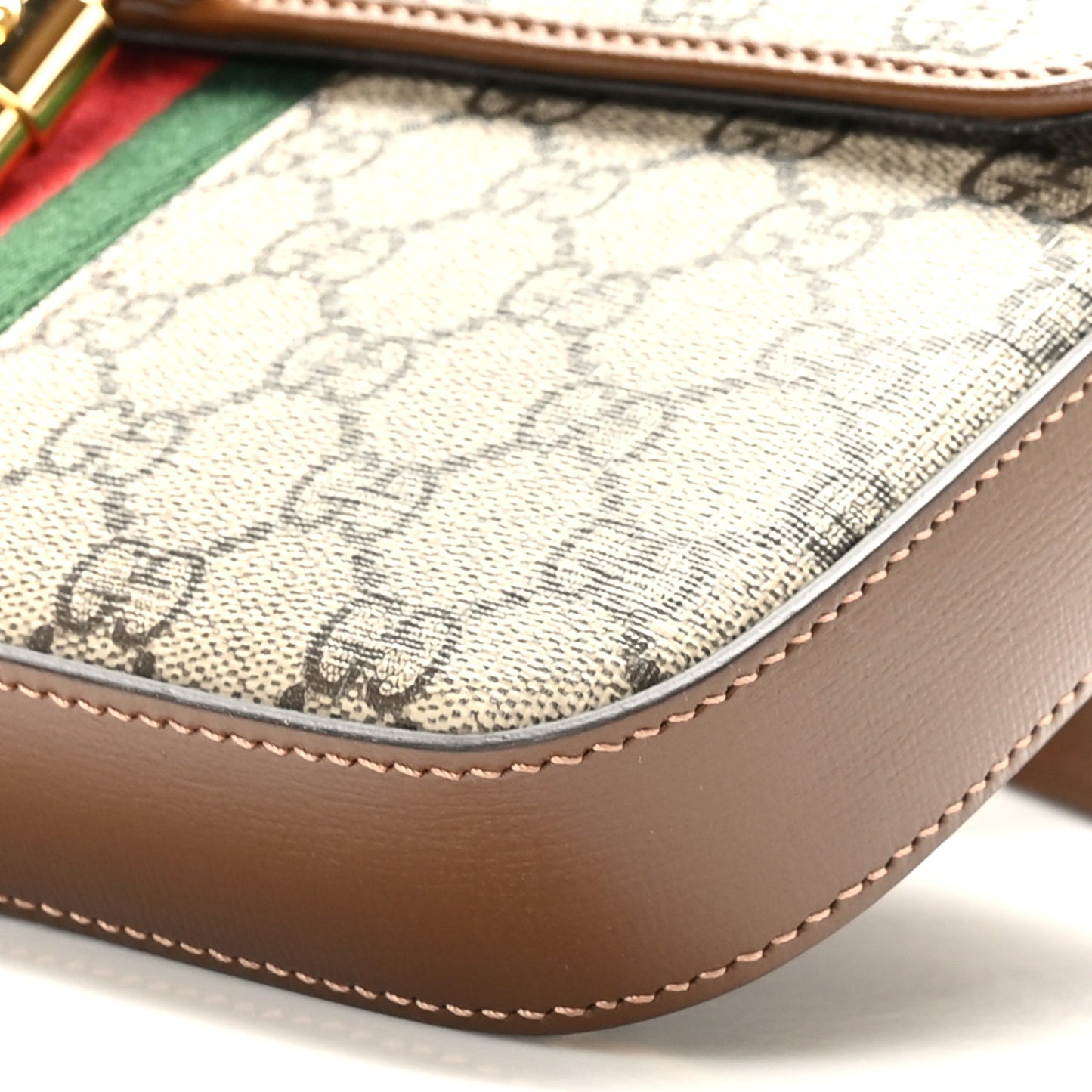 GG Supreme Monogram Azalea Calfskin Web Jackie 1961 Belt Bag 100 40 Beige Ebony Brown Sugar