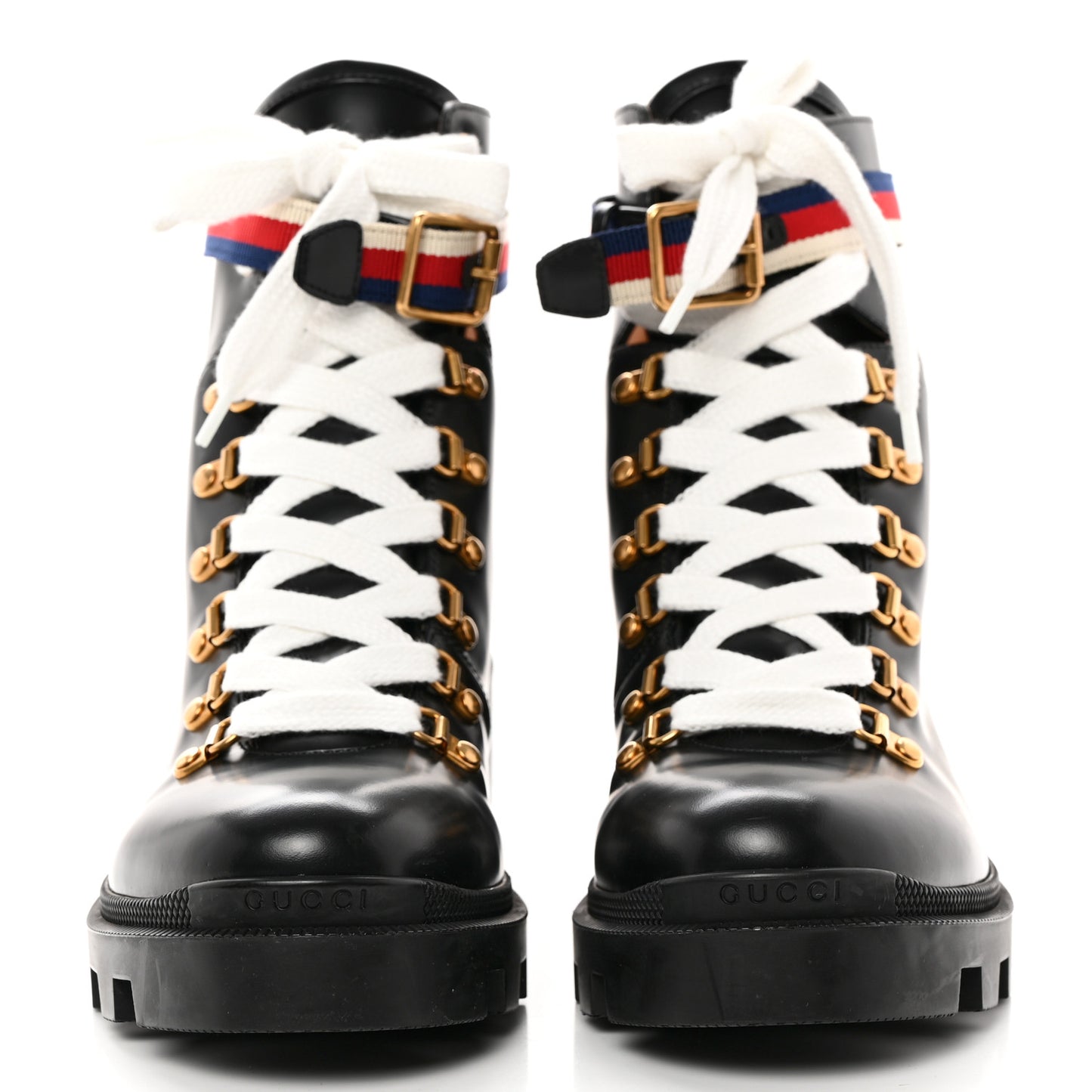 Calfskin Sylvie Web Womens Lace Up Combat Boots 40.5 Black
