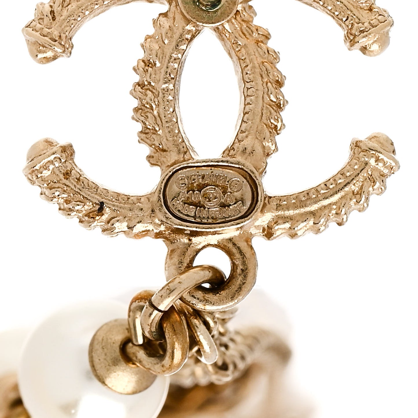 Pearl CC Multi Chain Drop Earrings Gold