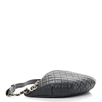 Chanel Calfskin Quilted Banane Waist Bag Fanny Pack Black 3 of 9