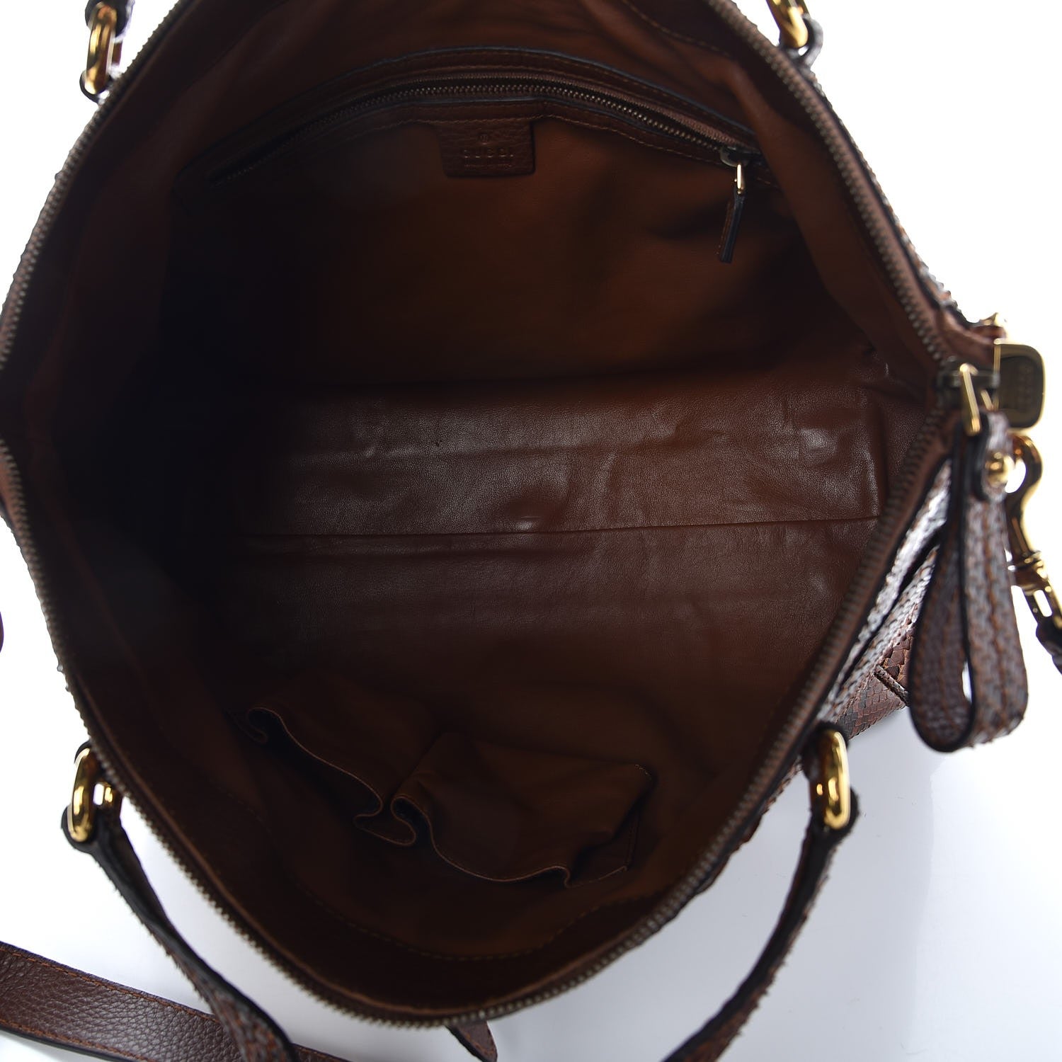 Gucci Python Medium Ride Top Handle Bag Brown 6 of 9