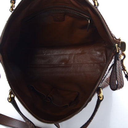 Gucci Python Medium Ride Top Handle Bag Brown 6 of 9