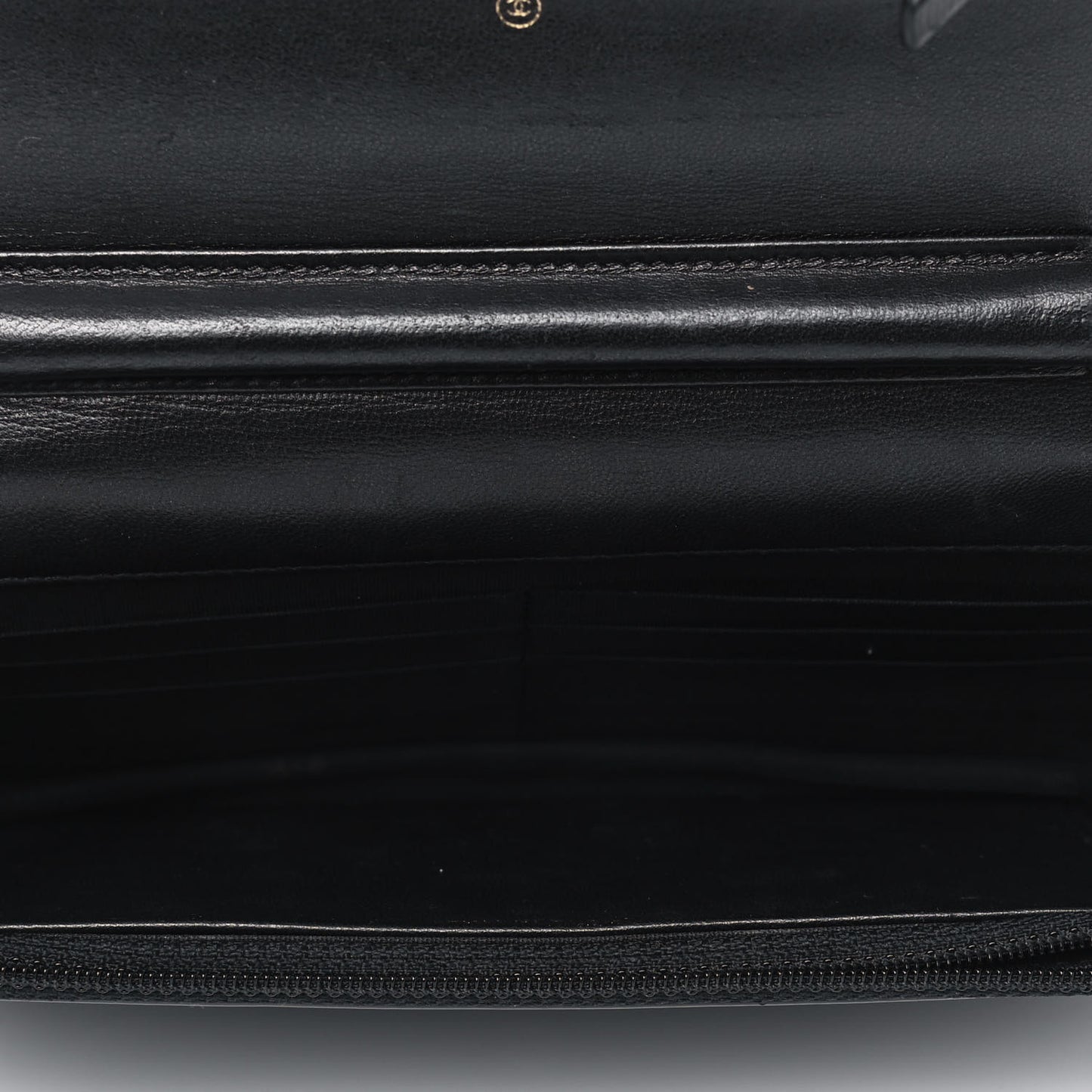 Patent Calfskin Quilted Boy Wallet On Chain WOC Black