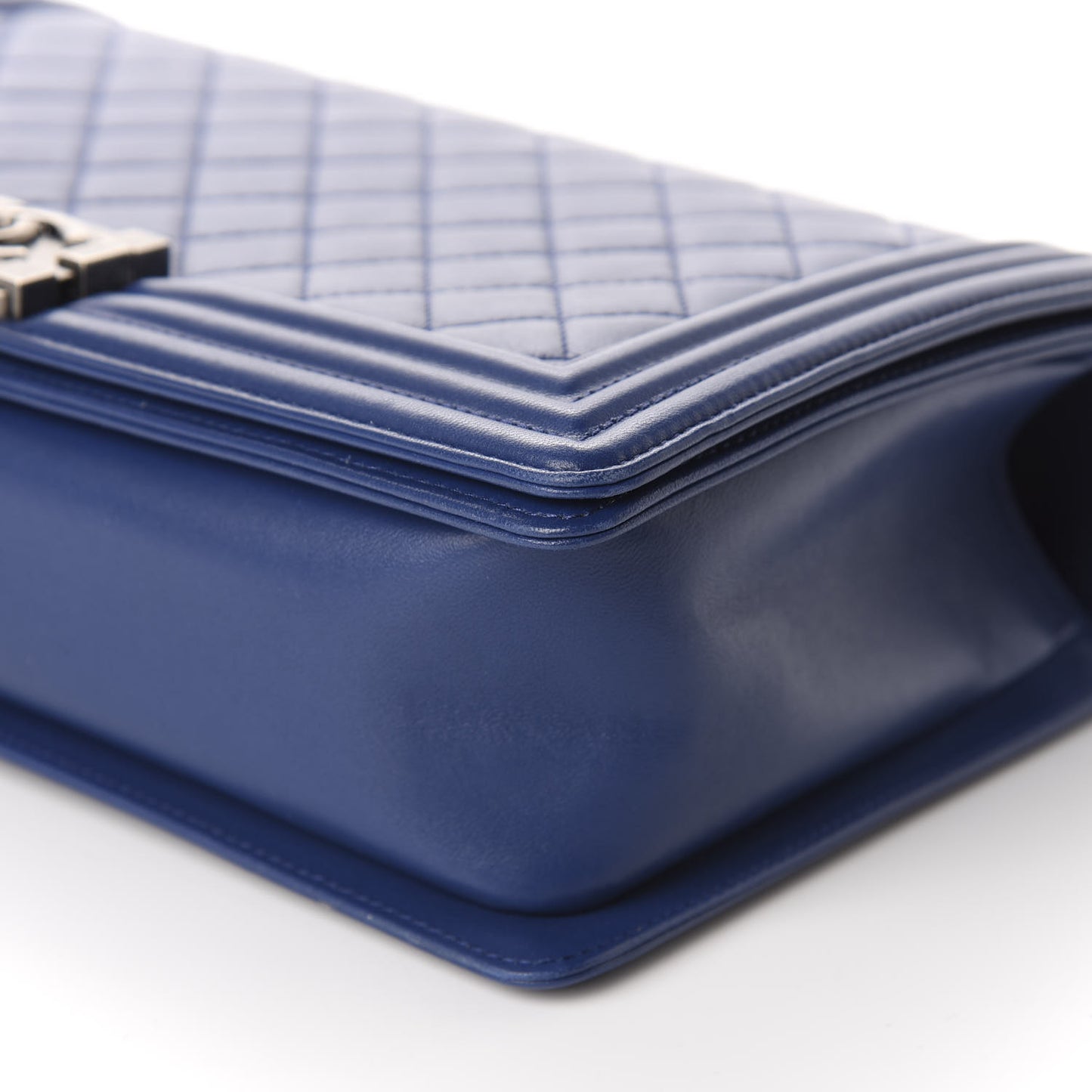 Lambskin Quilted New Medium Boy Flap Dark Blue