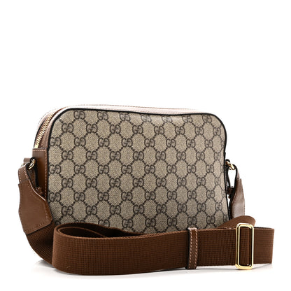 Gucci GG Supreme Monogram Azalea Calfskin Retro Interlocking G Messenger Shoulder Bag Beige Ebony Brown Sugar 3 of 10