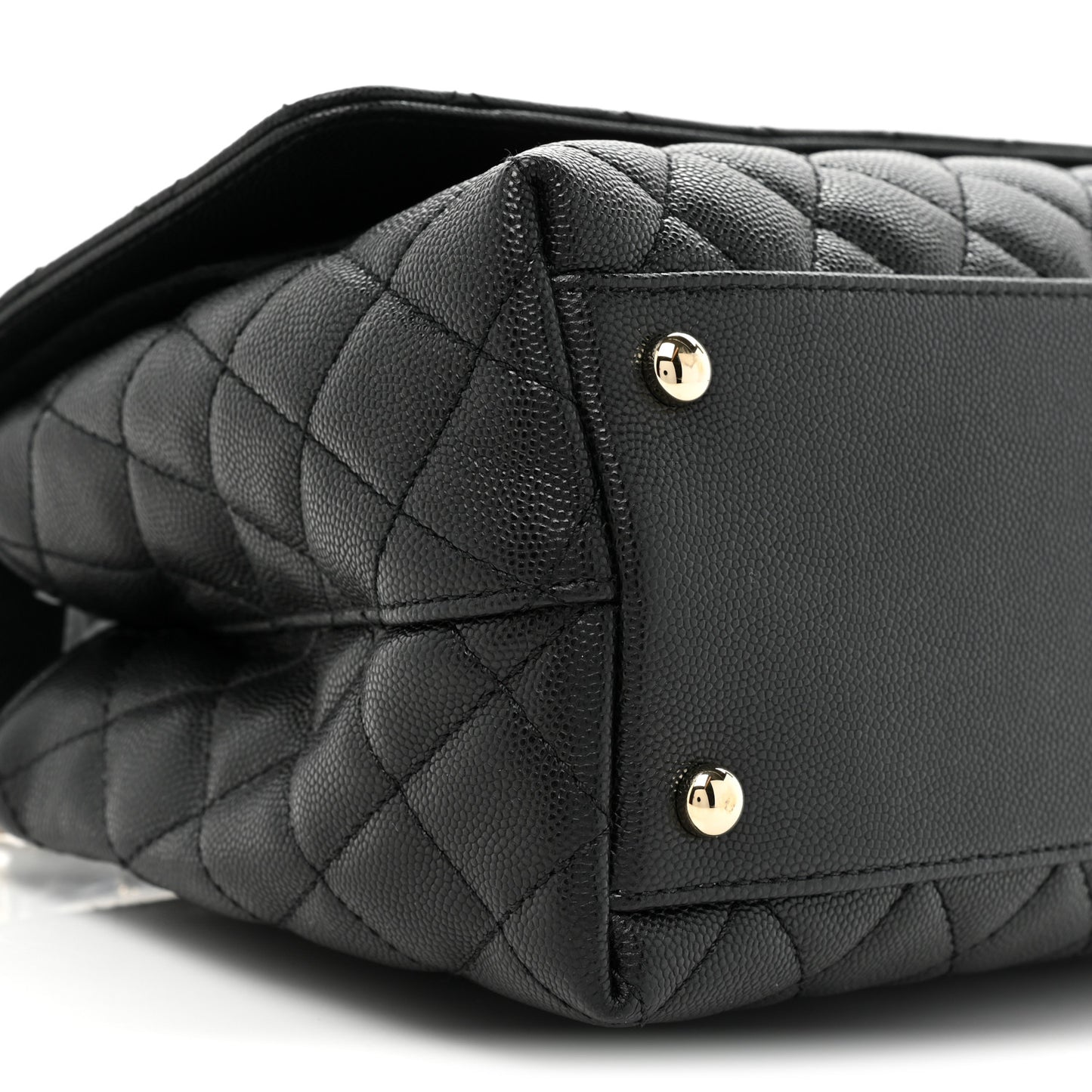 Caviar Quilted Small Coco Handle Flap Black