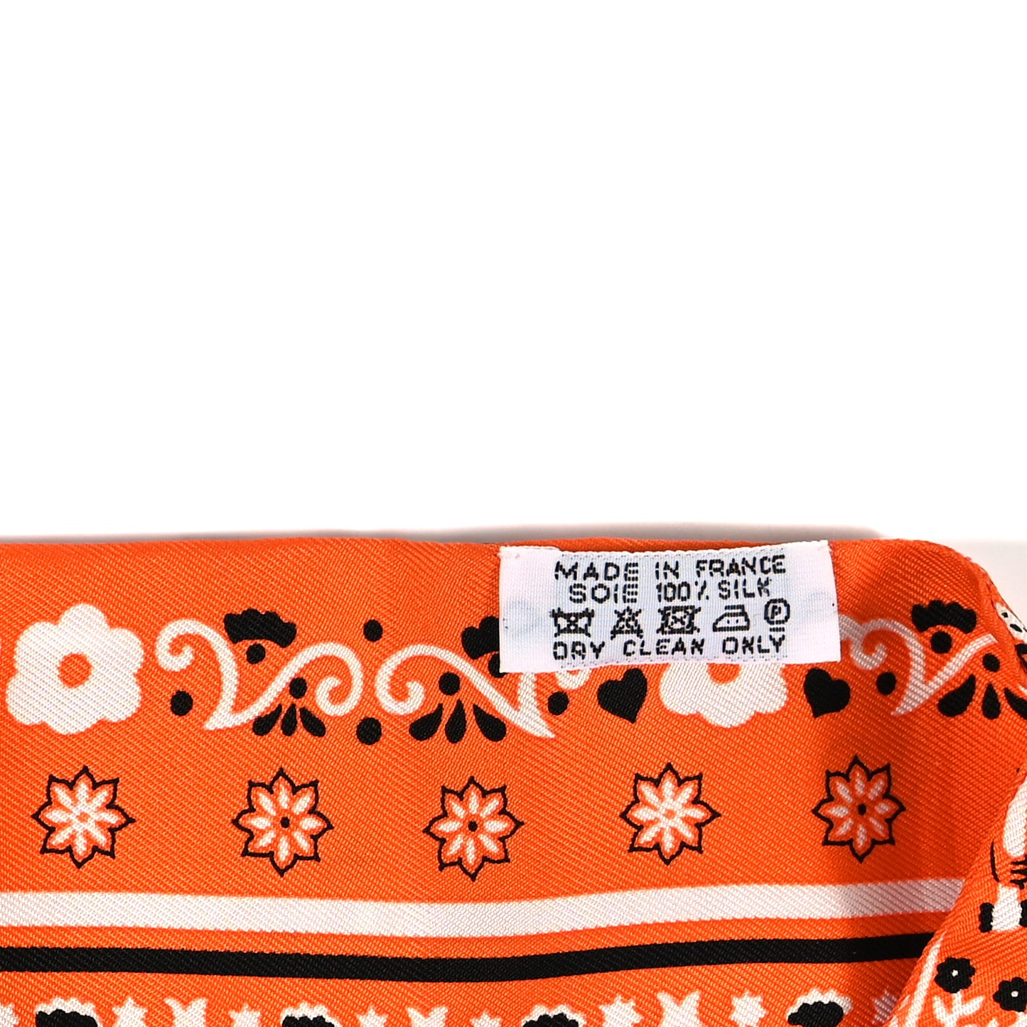 Silk Peuple Du Vent Bandana Twilly Orange Black White