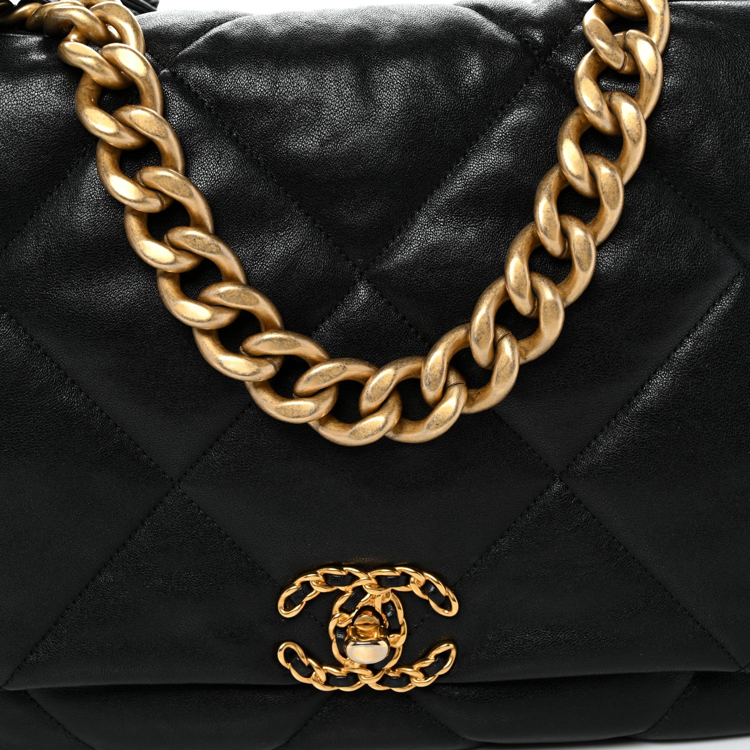 Chanel Lambskin Quilted Maxi Chanel 19 Flap Black 8 of 10