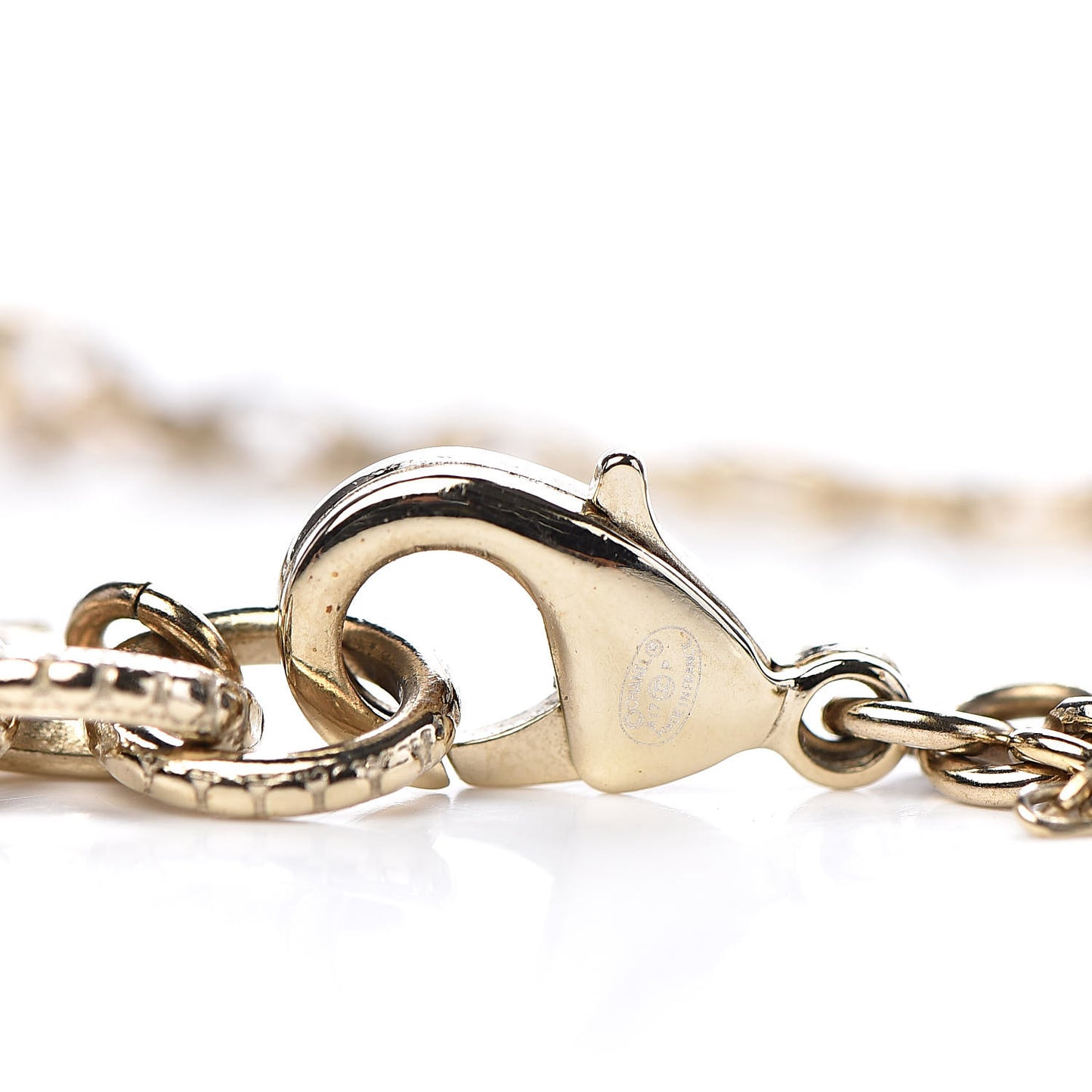 Quilted I Heart Logo Necklace Gold