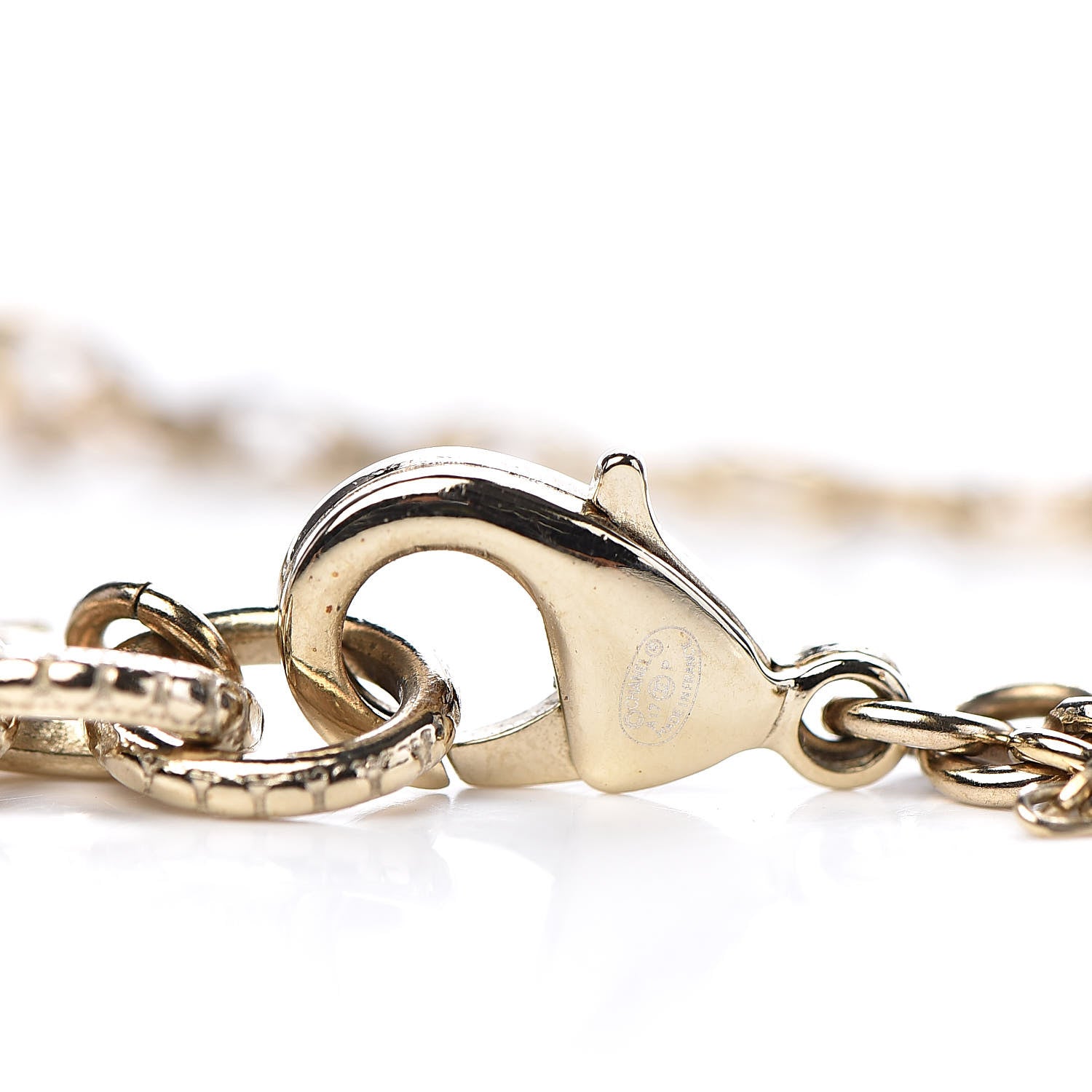 Chanel Quilted I Heart Logo Necklace Gold 4 of 6