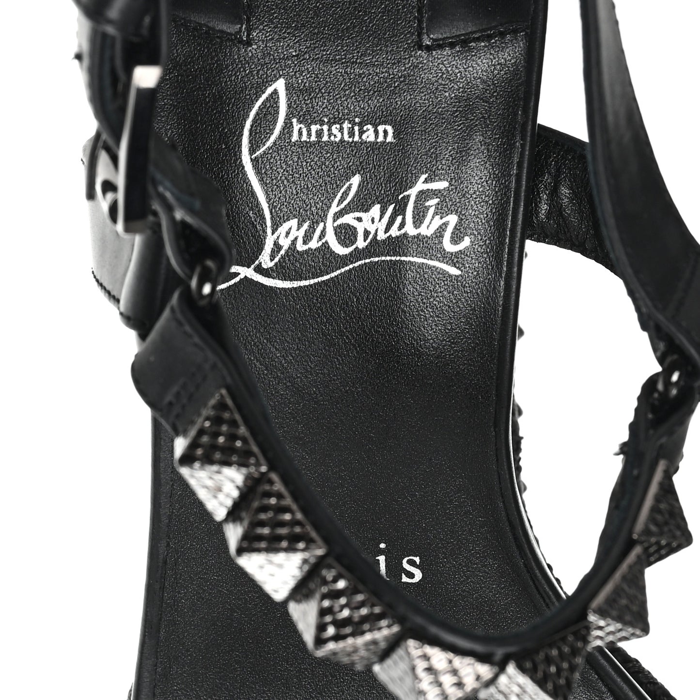 Kid Laminato Satin Pyraclou 110 Wedge Sandals 37 Black