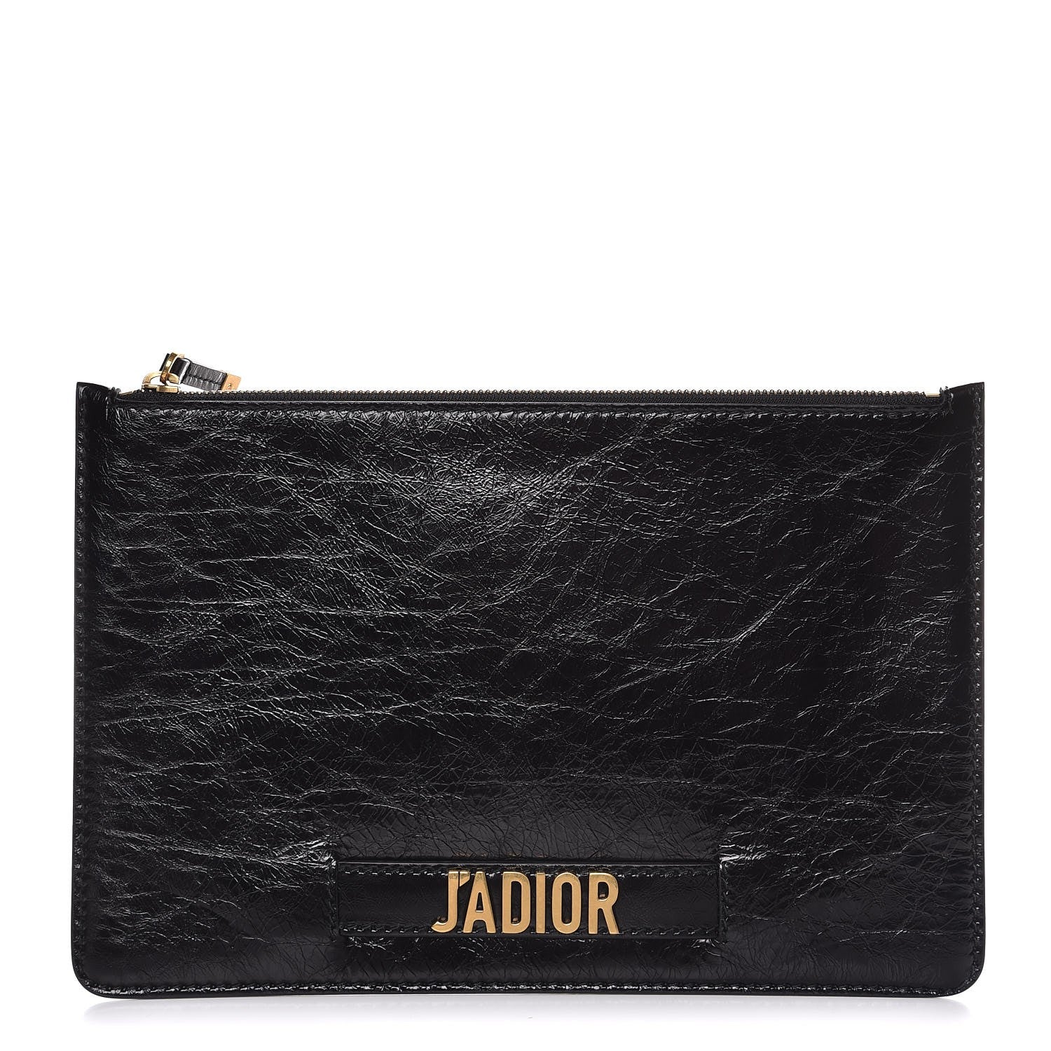 Christian Dior Crinkled Calfskin J'Adior Flat Clutch Black 1 of 6