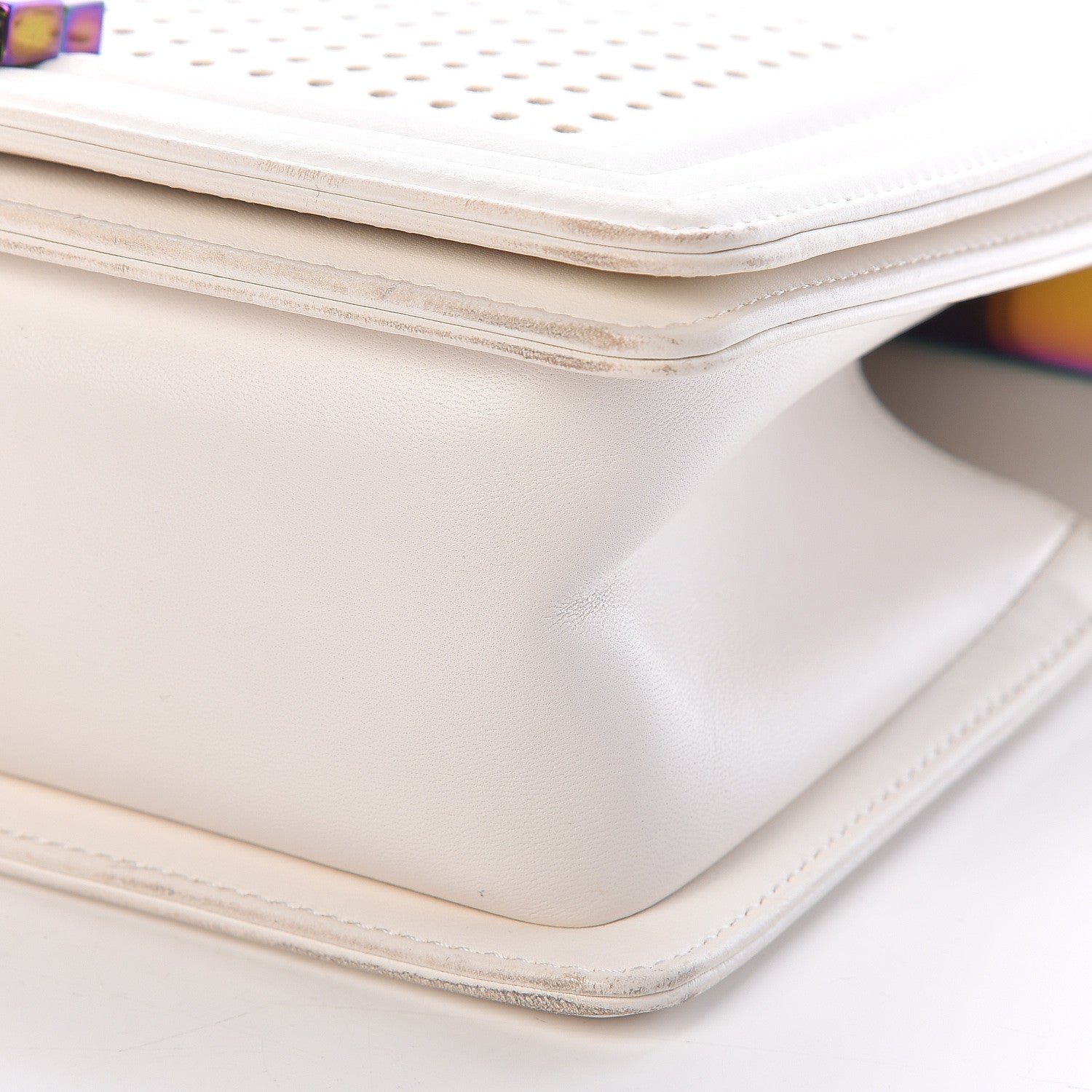 Chanel Lambskin LED Iridescent Metal Medium Boy Flap White Multicolor 13 of 16