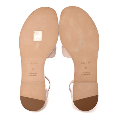 Hermes Epsom Santorini Sandals 39 Rose Porcelaine 5 of 11