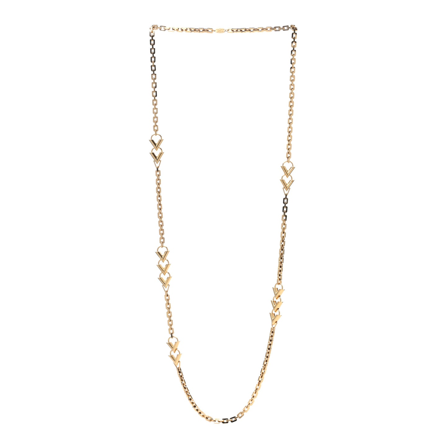 Essential V Chain Long Necklace Gold