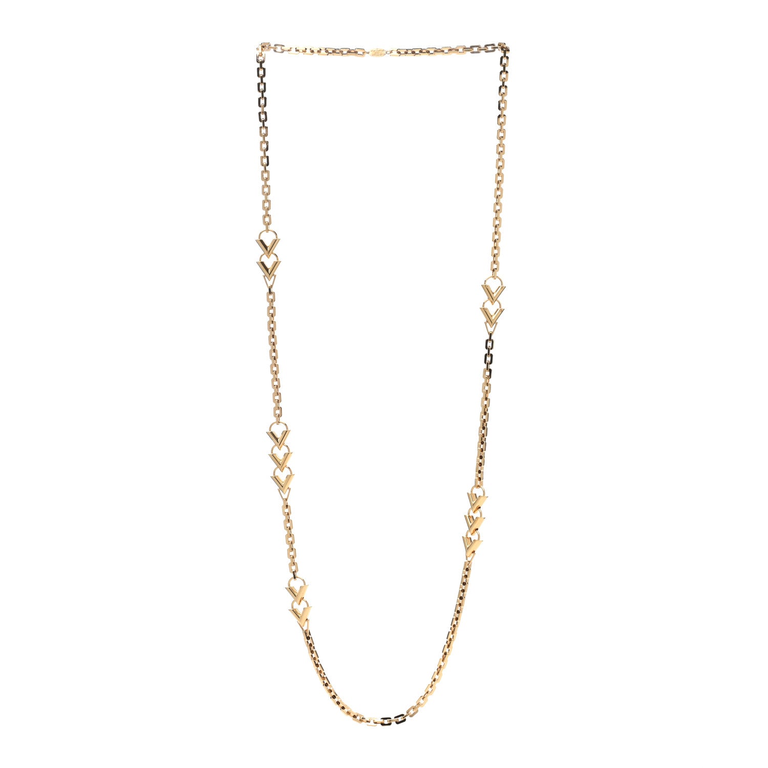 Louis Vuitton Essential V Chain Long Necklace Gold 3 of 4