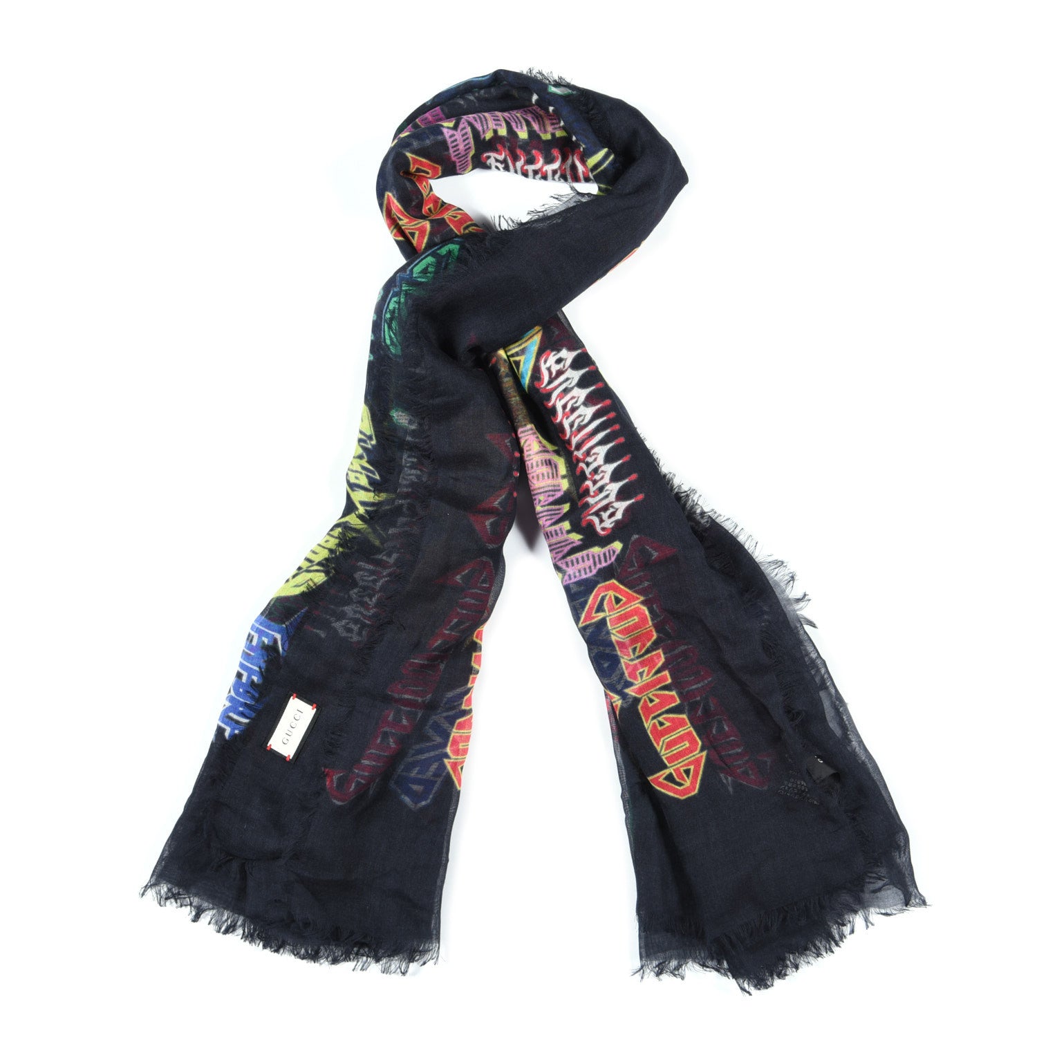Gucci Modal Silk Loved Scarf Black 1 of 4