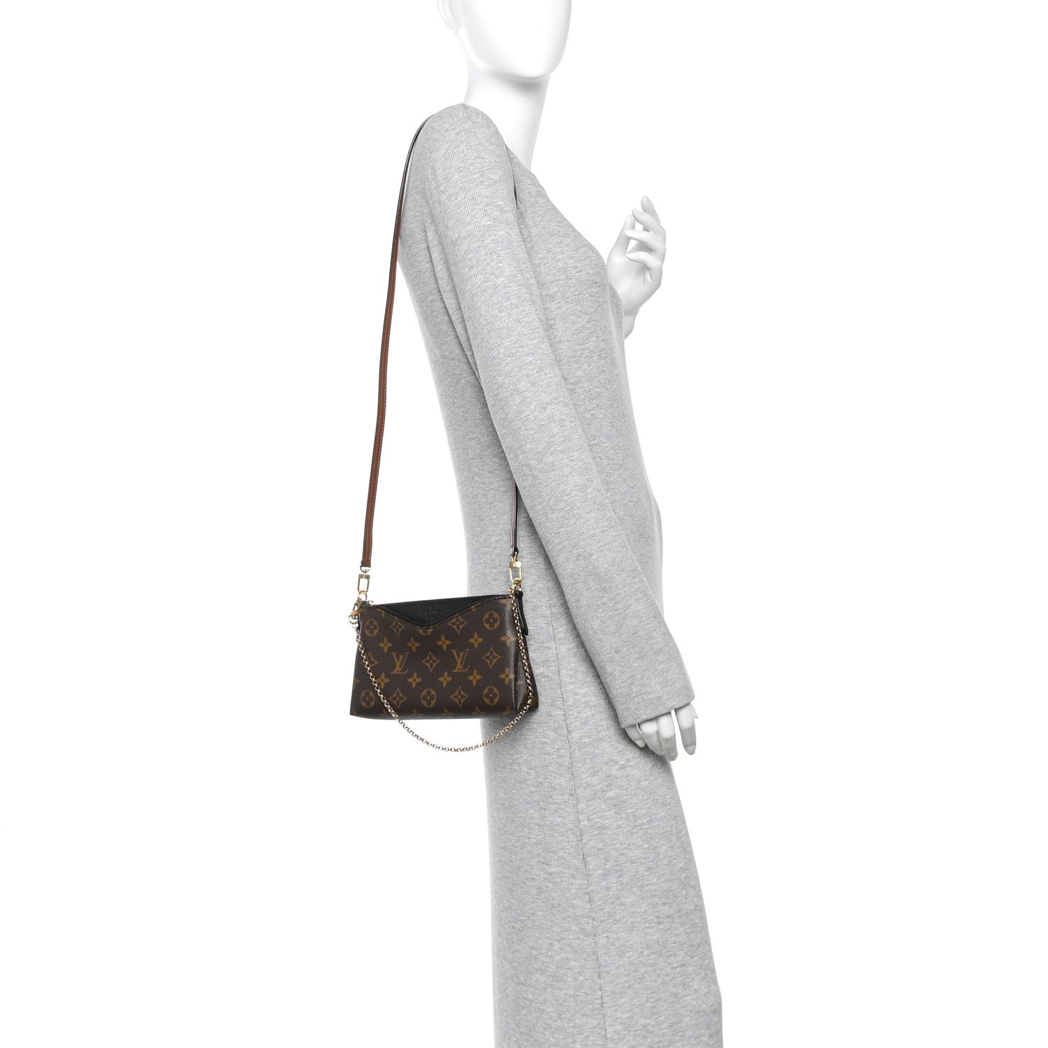 Louis Vuitton Monogram Pallas Clutch Black 2 of 9