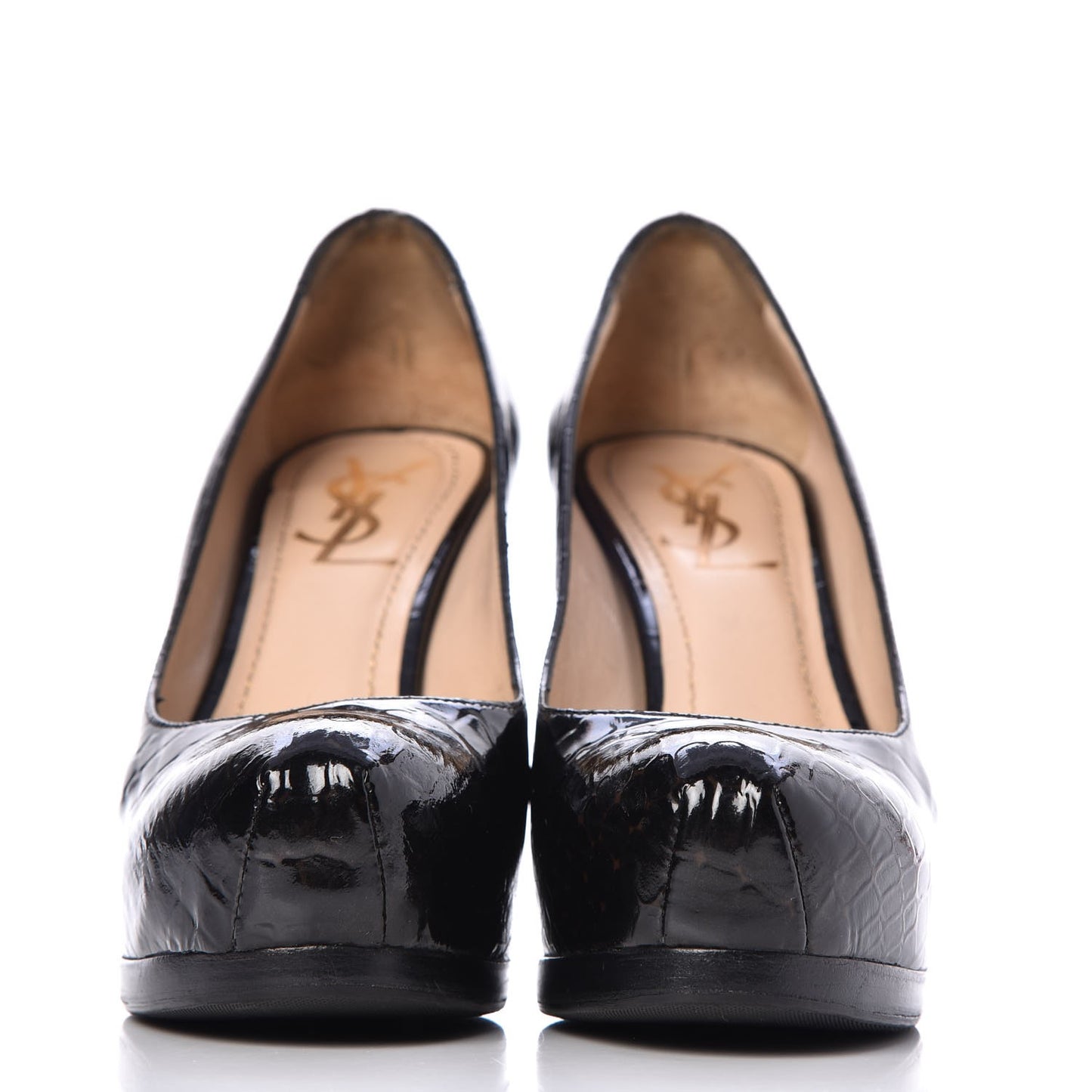 Patent Crocodile Embossed Tribtoo 80 Pumps 37 Black