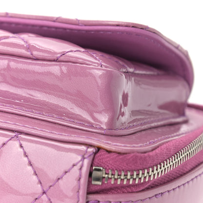 Chanel Patent Quilted Small Pocket Box Camera Case Purple 11 of 13