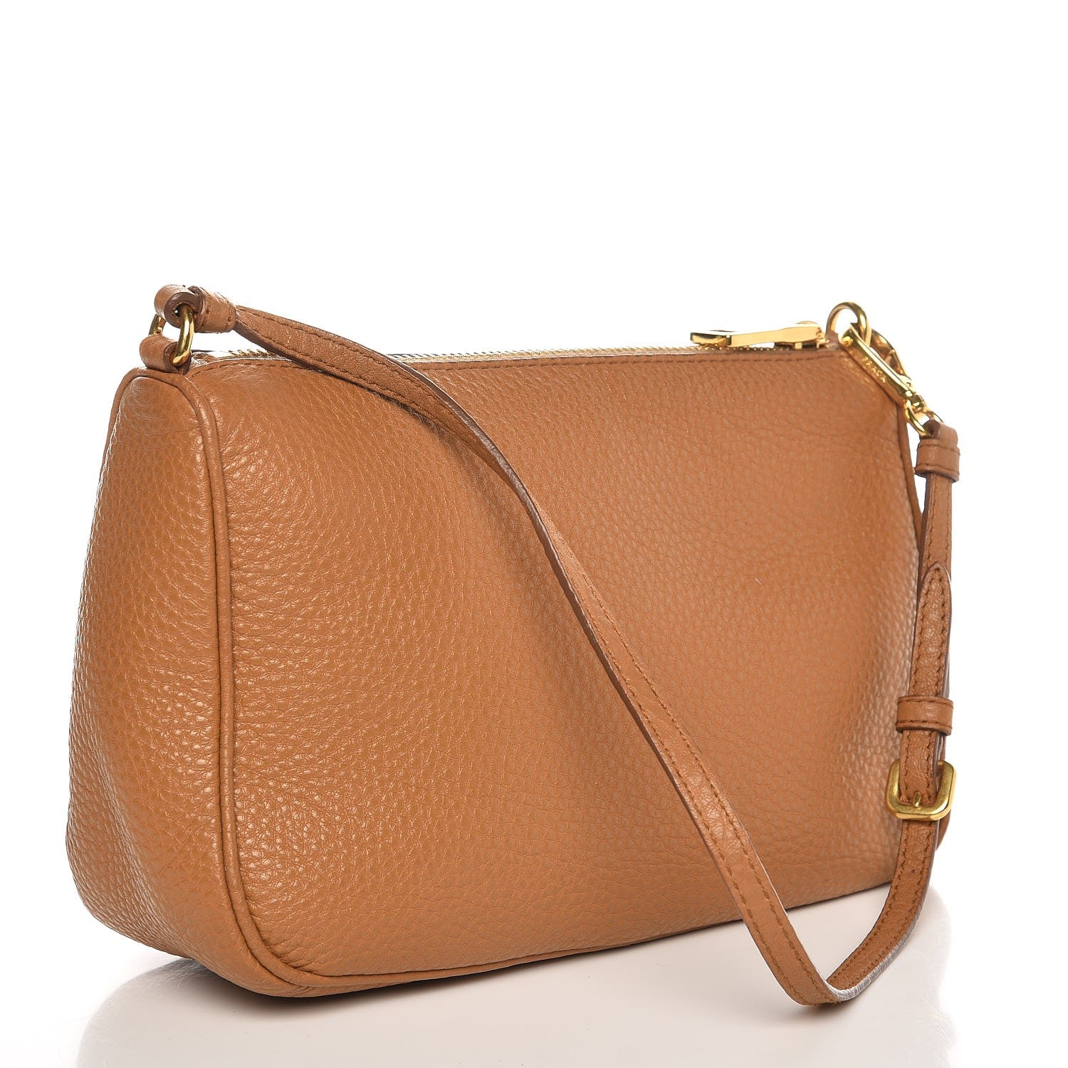 Prada Vitello Daino Pochette Bag Caramel 3 of 8