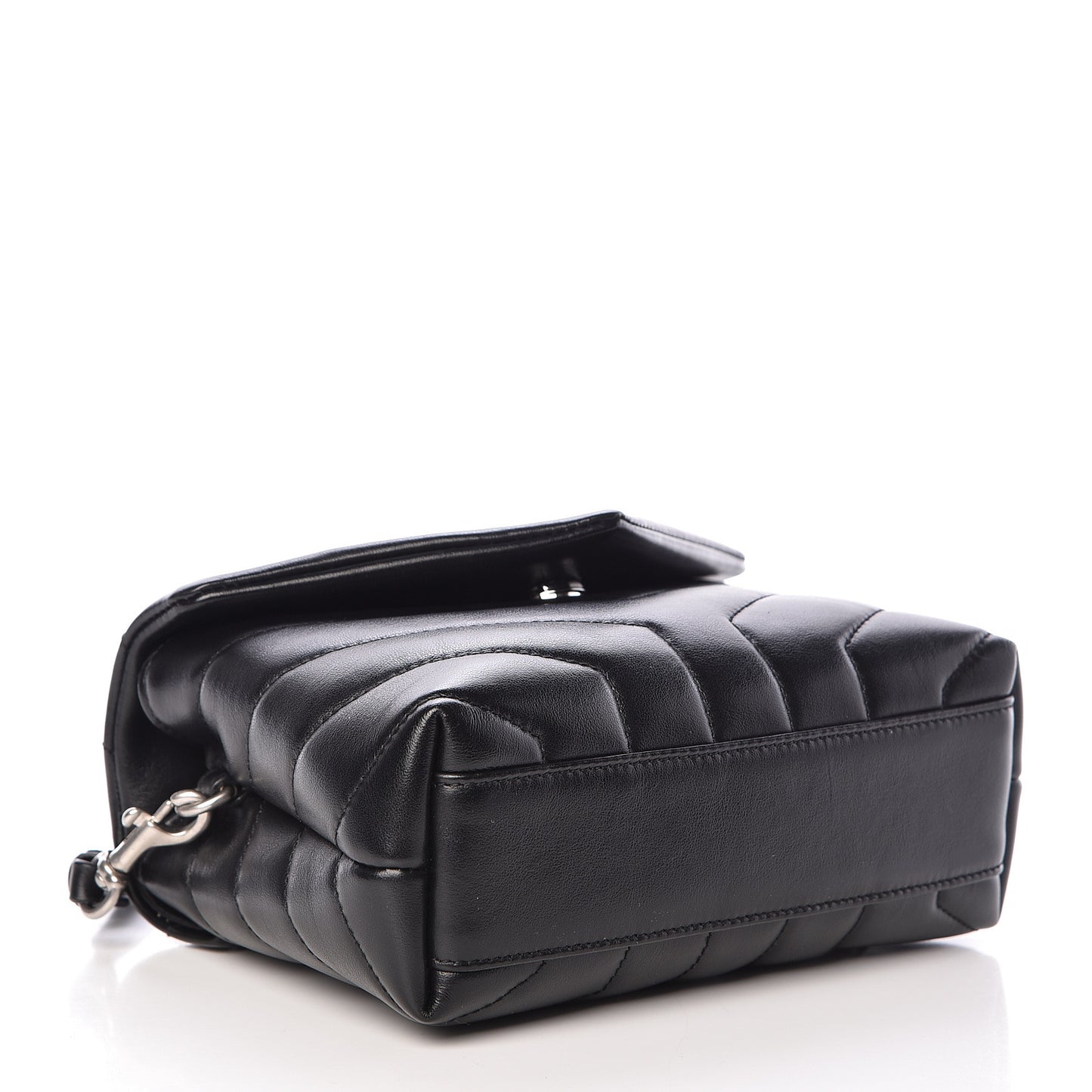 Calfskin Y Quilted Monogram Toy Loulou Crossbody Bag Black