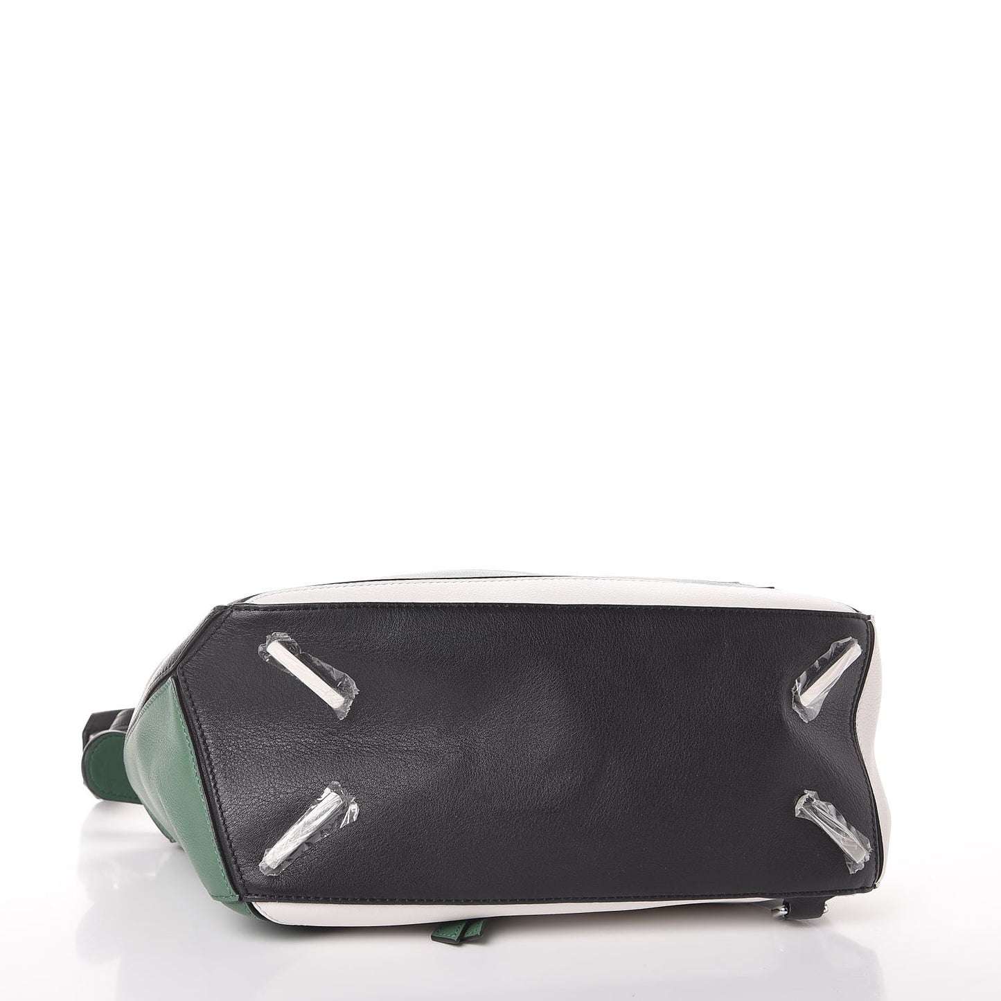 Calfskin Small Puzzle Bag Forest Green White Black