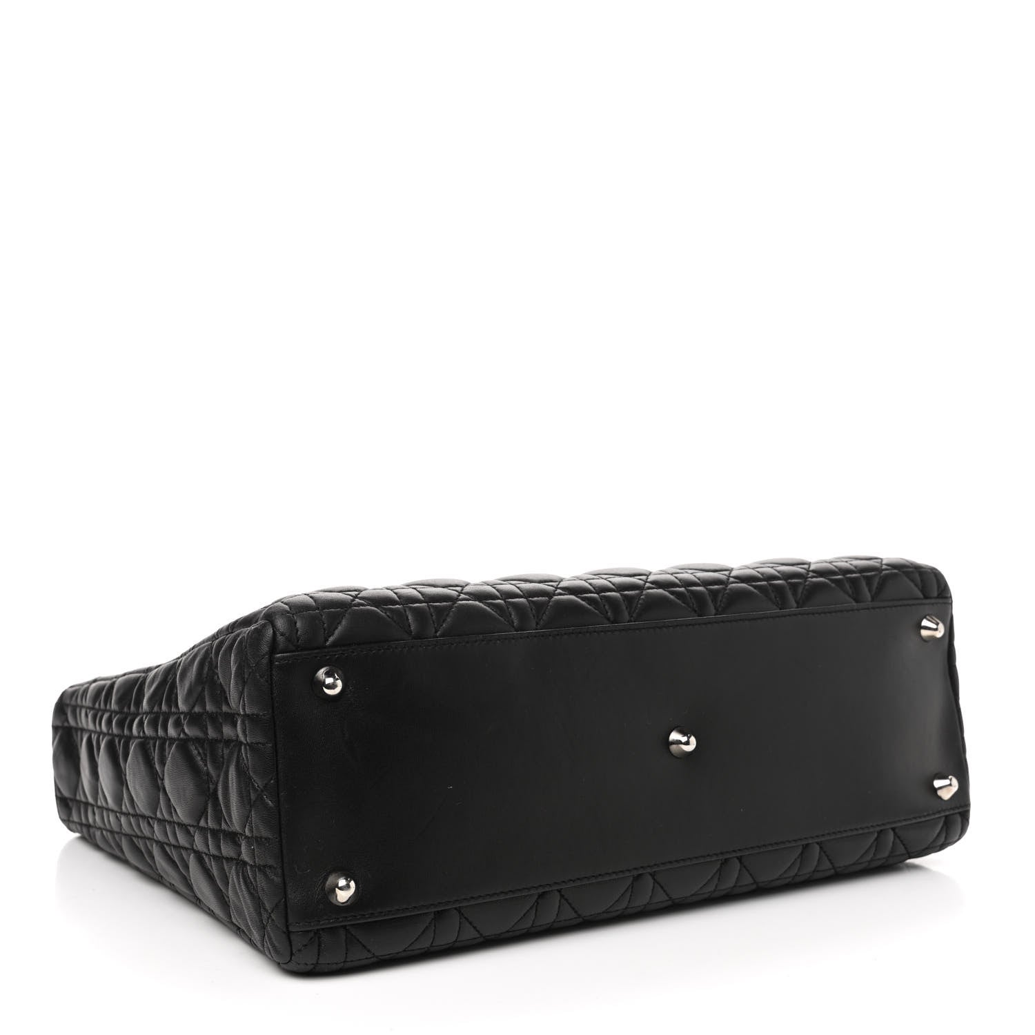 Christian Dior Lambskin Cannage Large Lady Dior Black 3 of 4