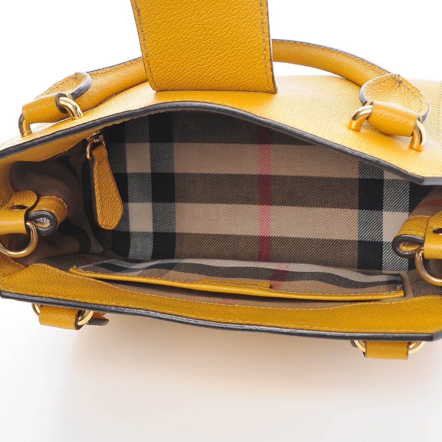 Burberry Soft Grain Calfskin Small Buckle Tote Bright Straw 7 of 10