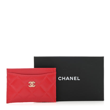Chanel Caviar Quilted Card Holder Red 9 of 9