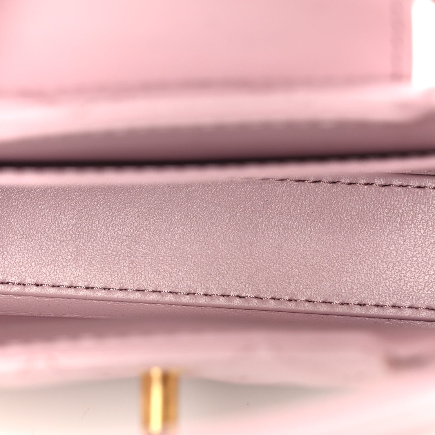 Chanel Shiny Aged Calfskin Quilted Mini Nano Kelly Shopper Light Pink 5 of 11