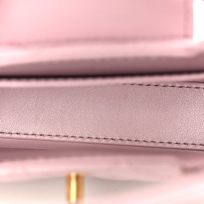 Chanel Shiny Aged Calfskin Quilted Mini Nano Kelly Shopper Light Pink 5 of 11