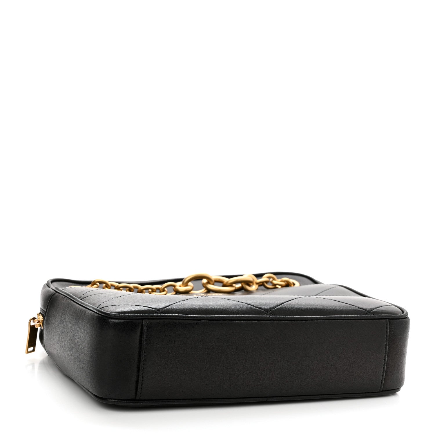 Saint Laurent Lambskin Quilted Le Maillon Chain Strap Crossbody Black 4 of 10