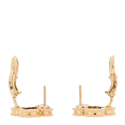 Van Cleef & Arpels 18K Yellow Gold Black Onyx Vintage Alhambra Earrings 3 of 5