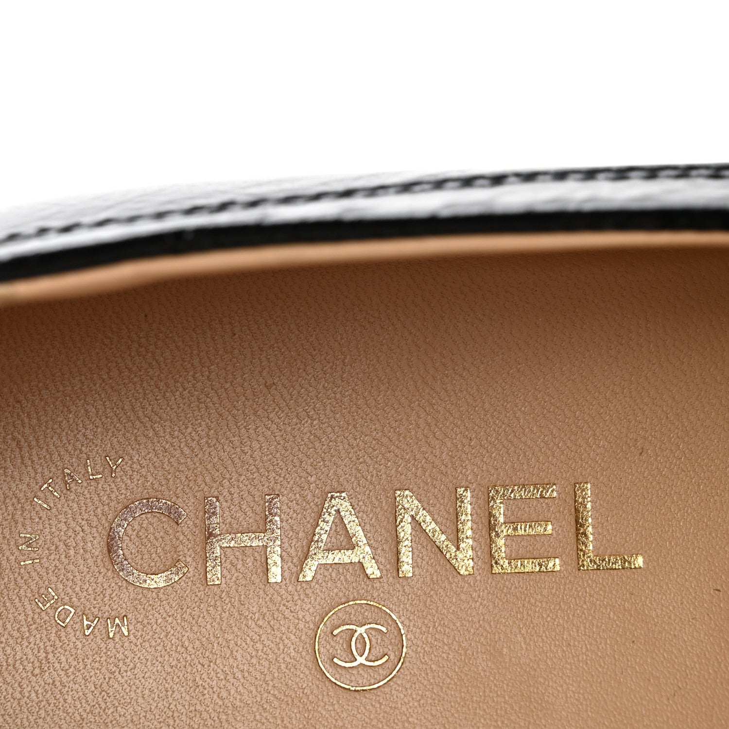 Chanel Shiny Crumpled Calfskin CC Mocassin Loafers 38 Black 8 of 10
