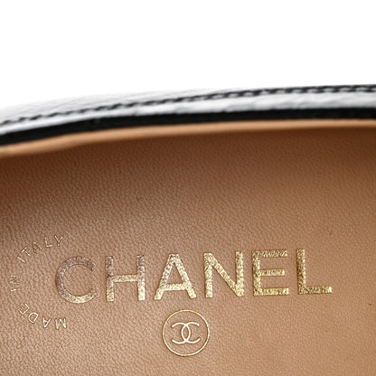 Chanel Shiny Crumpled Calfskin CC Mocassin Loafers 38 Black 8 of 10