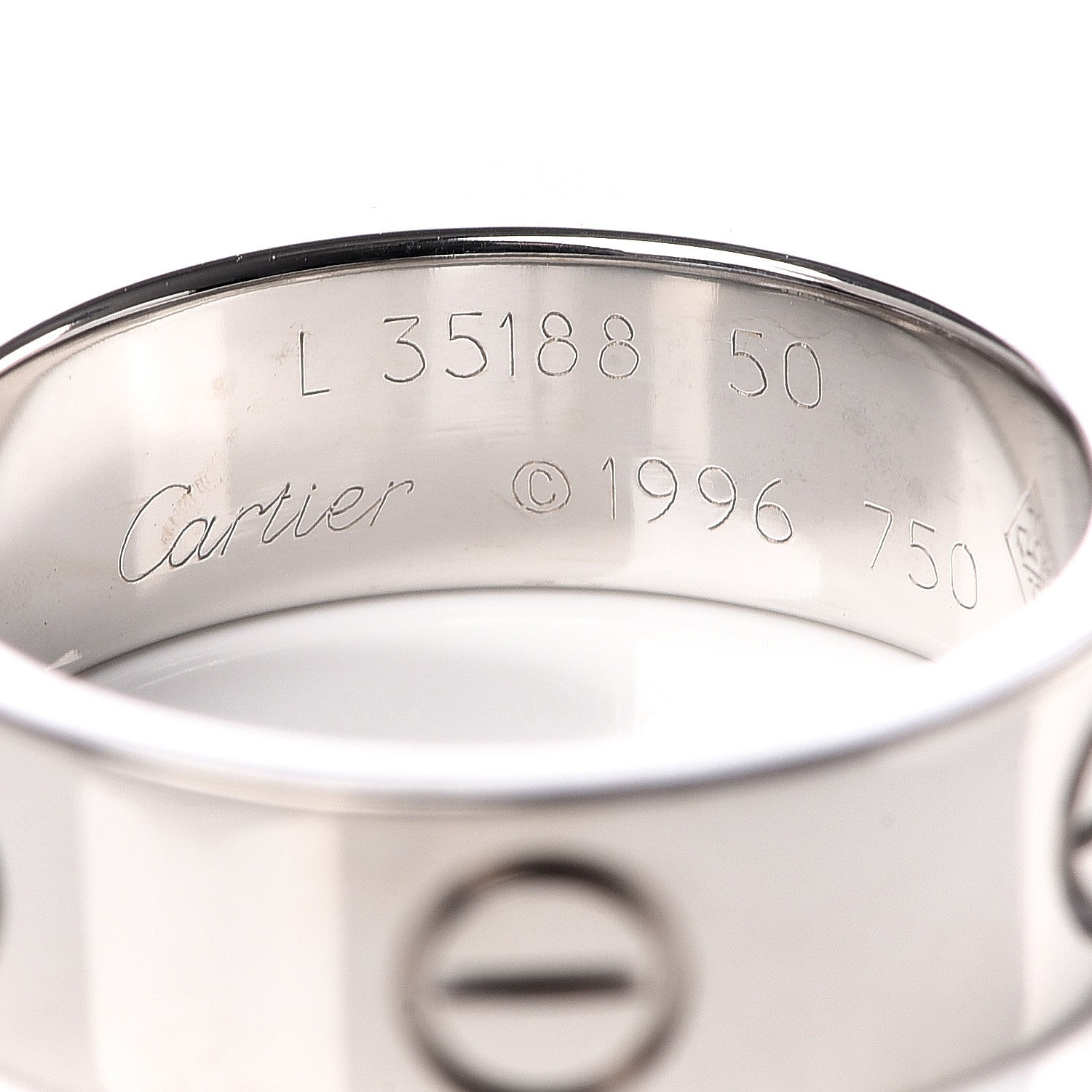 Cartier 18K White Gold 5.5mm LOVE Ring 50 5.25 4 of 4