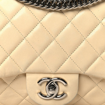 Chanel Washed Lambskin Quilted Jumbo Single Flap Bijoux Chain Ivory 8 of 12