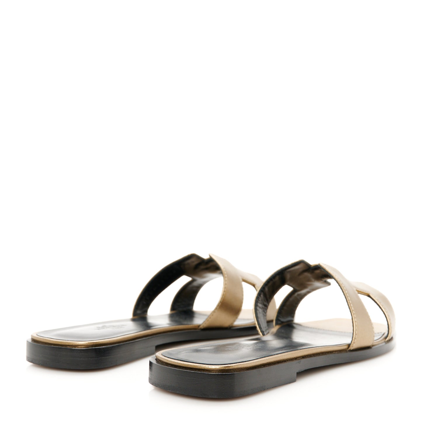Metallic Epsom Oran Sandals 36.5 Vert Bronze