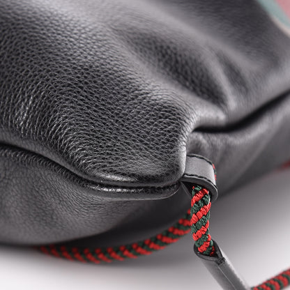 Gucci Calfskin Logo Drawstring Backpack Black 8 of 11