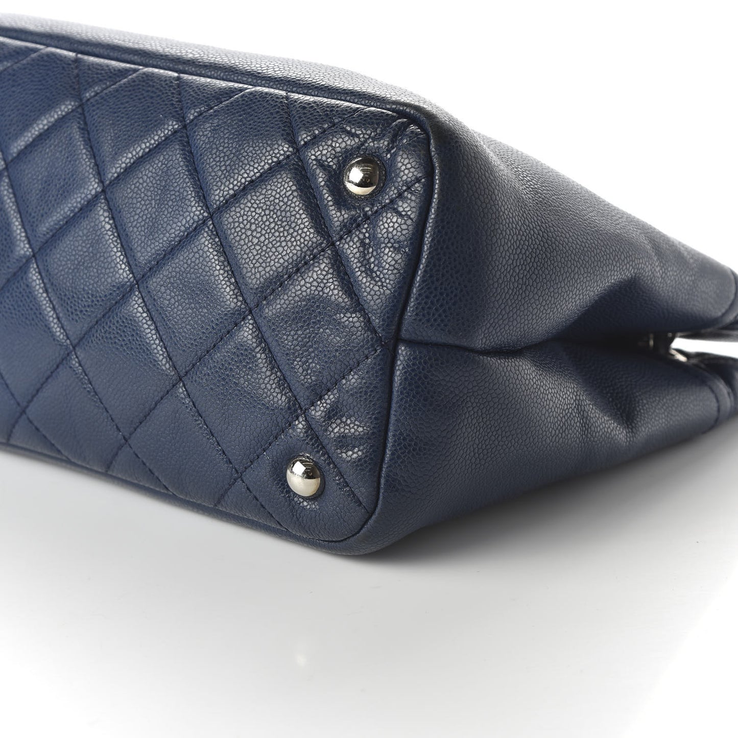 Caviar Quilted Timeless CC Soft Tote Navy Blue