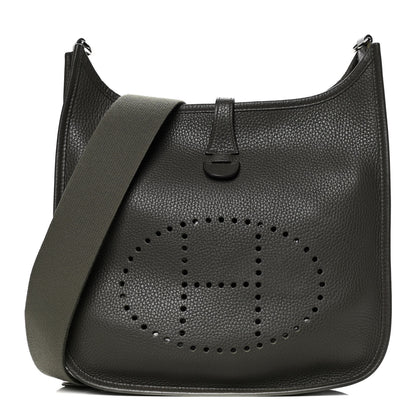 Hermes Taurillon Clemence Evelyne III PM Vert De Gris 1 of 9