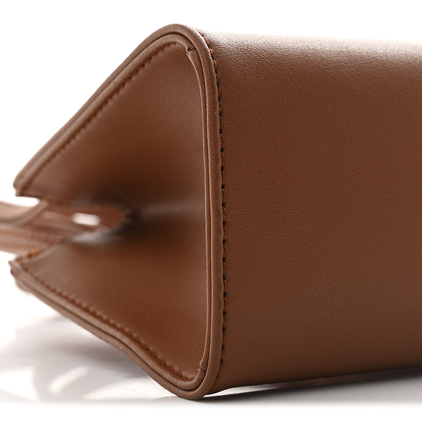 Vegan Leather Small Shopping Bag Tan