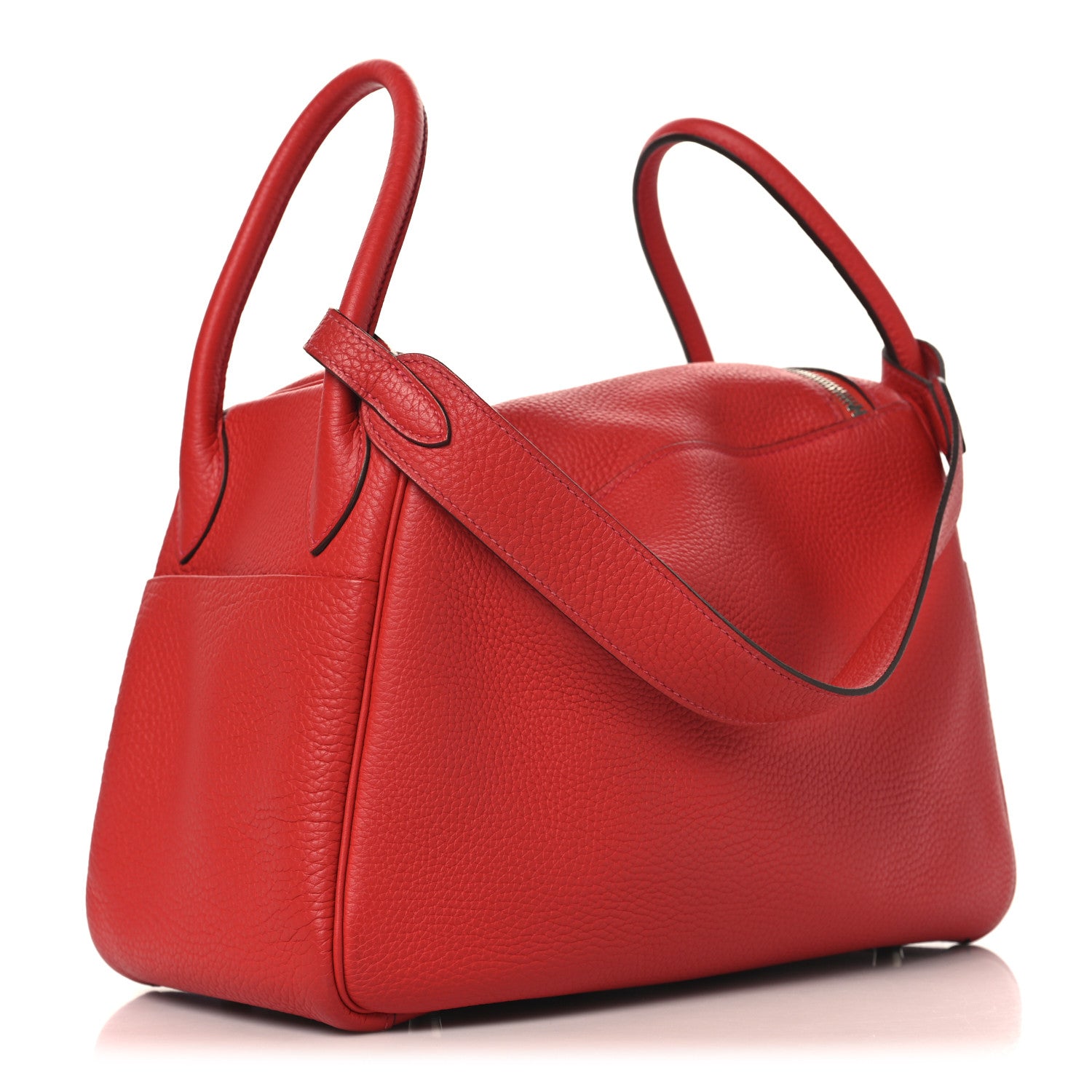 Hermes Taurillon Clemence Lindy 30 Rouge Casaque 3 of 12