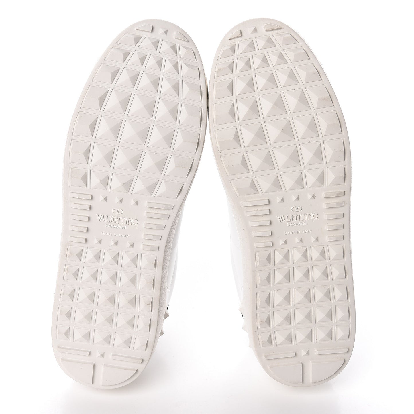 Calfskin VLTN Rockstud Open Sneakers 37.5 White