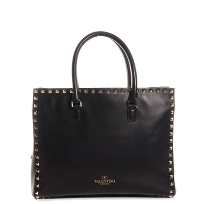 Valentino Garavani Vitello Small Rockstud Top Handle Tote Black 1 of 9