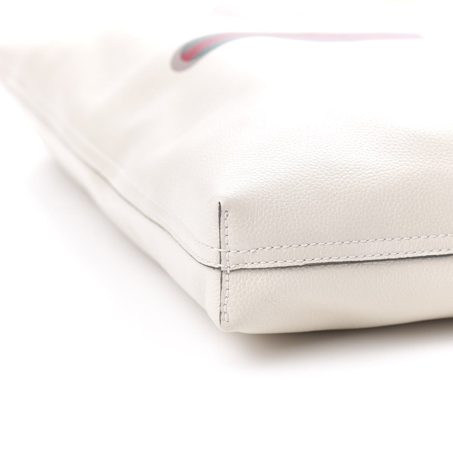 Calfskin Mens Logo Tote White