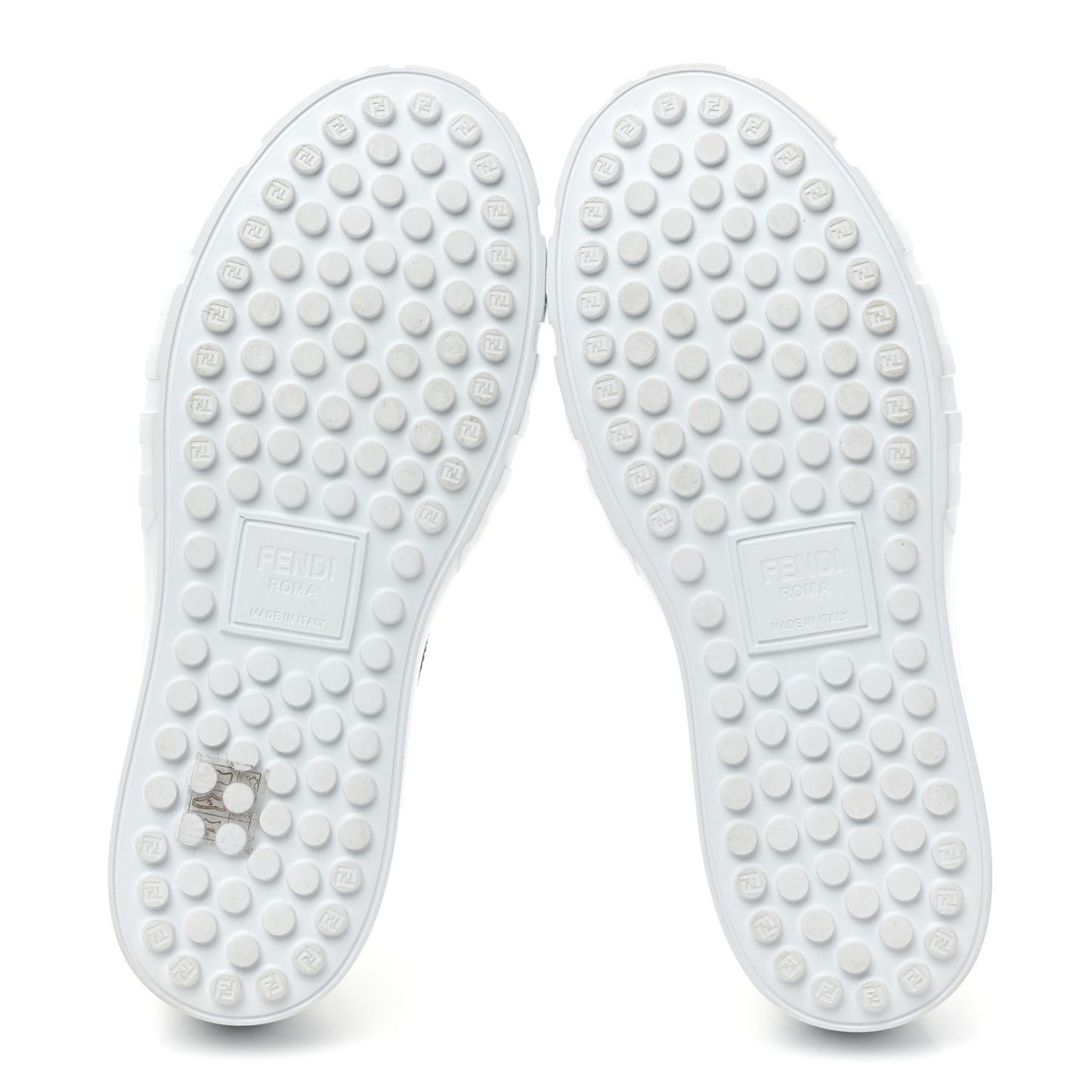 Fabric Jacquard Vitello Technical Fabric FF Womens Fendi Force Low Top Sneakers 38 Tobacco Black Ultrawhite White