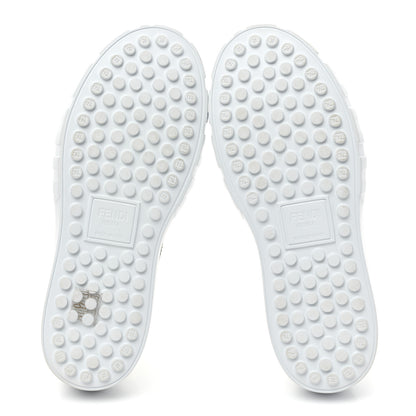 Fendi Fabric Jacquard Vitello Technical Fabric FF Womens Fendi Force Low Top Sneakers 38 Tobacco Black Ultrawhite White 6 of 11